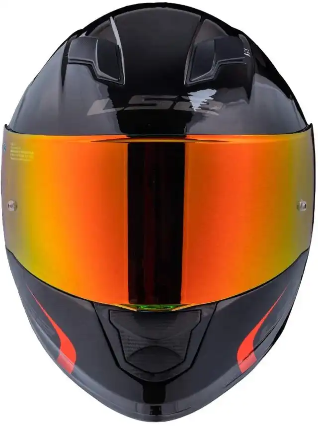 LS2 Visir FF353/FF800 Rapid/Storm Rødt Sølv/Rødt Speil 