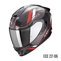 Scorpion MC-Hjelm EXO-1400 Carbon Air Mirage Rød