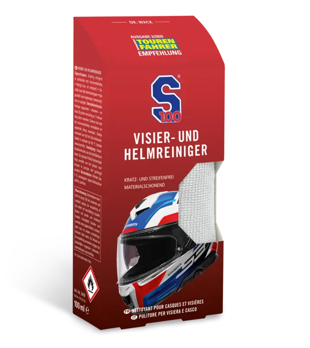 S100 Visor & Helmet Cleaner - With Microfibre Cloth 