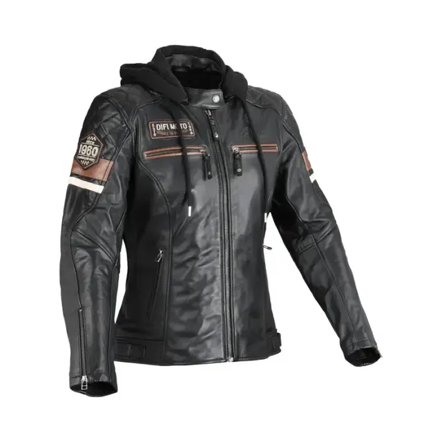 DIFI Jolene 2 Svart/Brun Skinn Damejakke 
