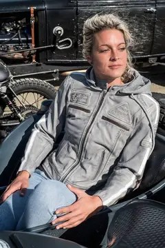Difi Jolene Grå Skinnjakke 48