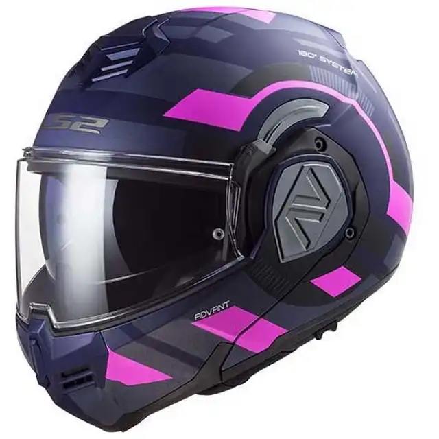 LS2 Åpningshjelm FF906 Advant Velum Svart Fluo/Rosa 