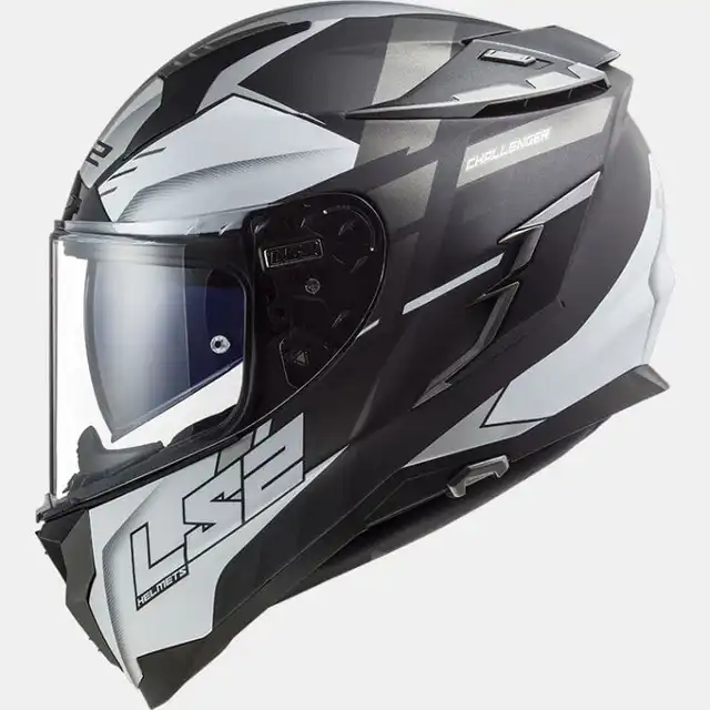 LS2 MC-Hjelm FF327 Challenger Allert Titan Sølv 