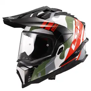LS2 Endurohjelm MX701 Explorer Camox Hvit/Rød Camo