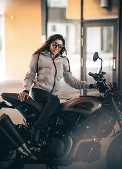 Bullfighter Slasher Dame MC-Hoodie Grå