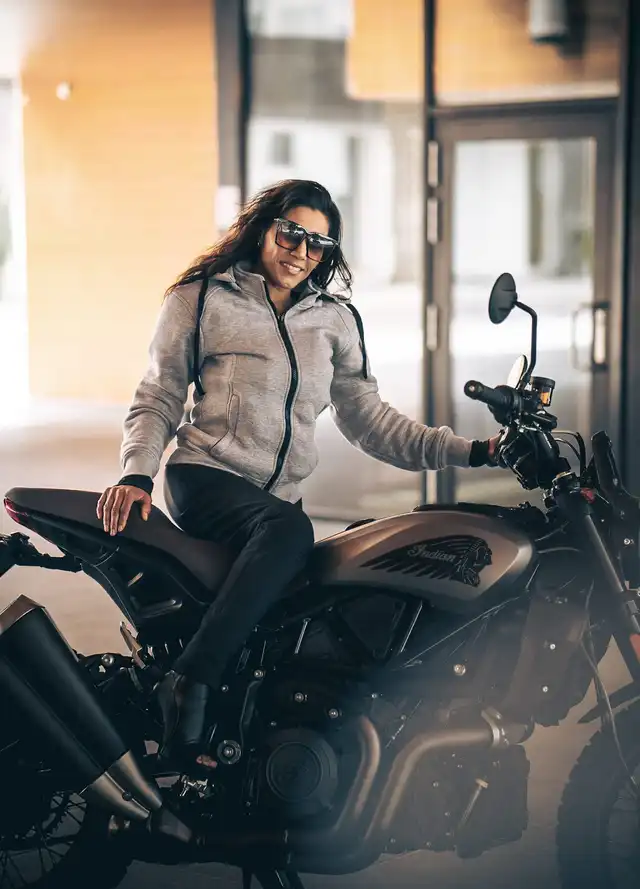 Bullfighter Slasher Dame MC-Hoodie Grå 