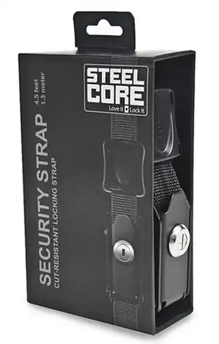 STEELCORE SECURITY STRAP - BLACK Låsbare stropper SEW (stålkapslet bånd)