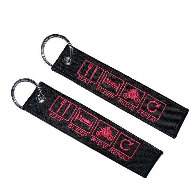 Nøkkelring Eat Sleep Ride Repeat Rød 