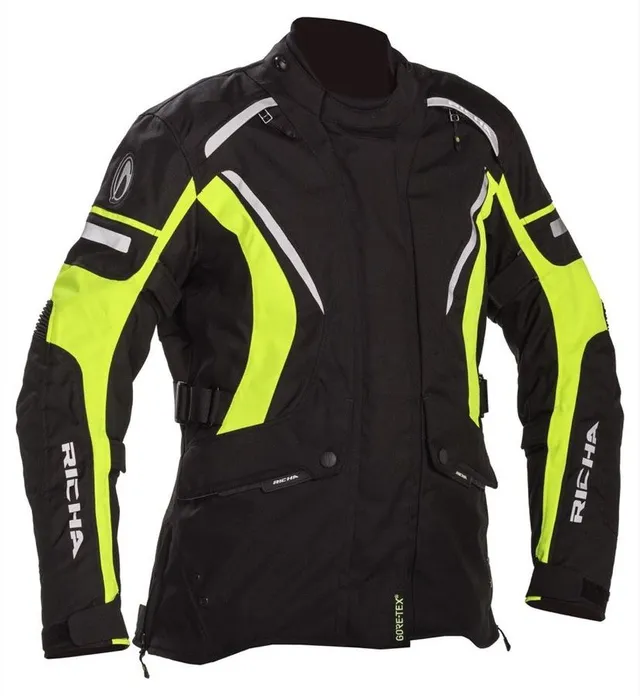 Richa Cylone MC-Jakke Dame Svart/Gul Str. S 