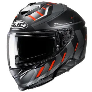 HJC I71 Simo Svart/Oransje Kjempegod sportslig touringhjelm fra HJC