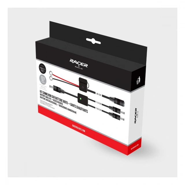 Batterikobling for Racer-Varmehansker Gjør at man kan koble direkte til MC 