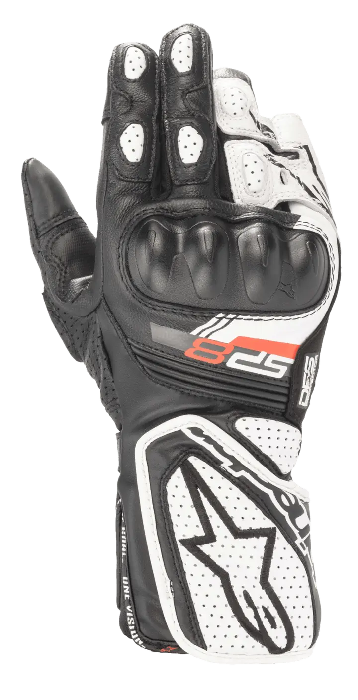 ちー　8本＋1本 Alpinestars Dame SP-8 v3 Svart/Hvit Topp Racinghanske fra