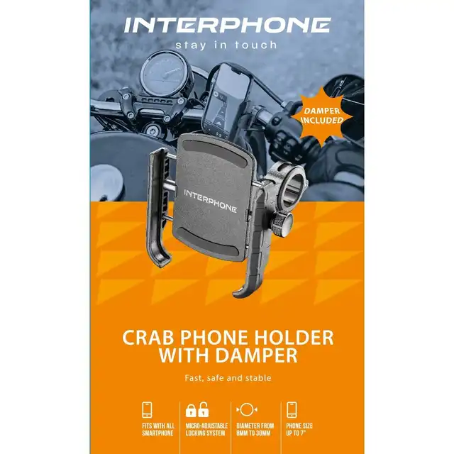 Interphone Crab Mobilholder Med Vibrasjonsdemper 