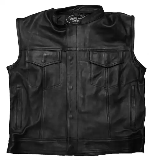 MERCURY SKINNVEST SORT Kul, heldekkende skinnvest i tykt skinn