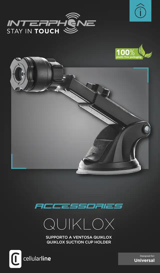 Interphone Quiklox Car Suction Cup Holder 