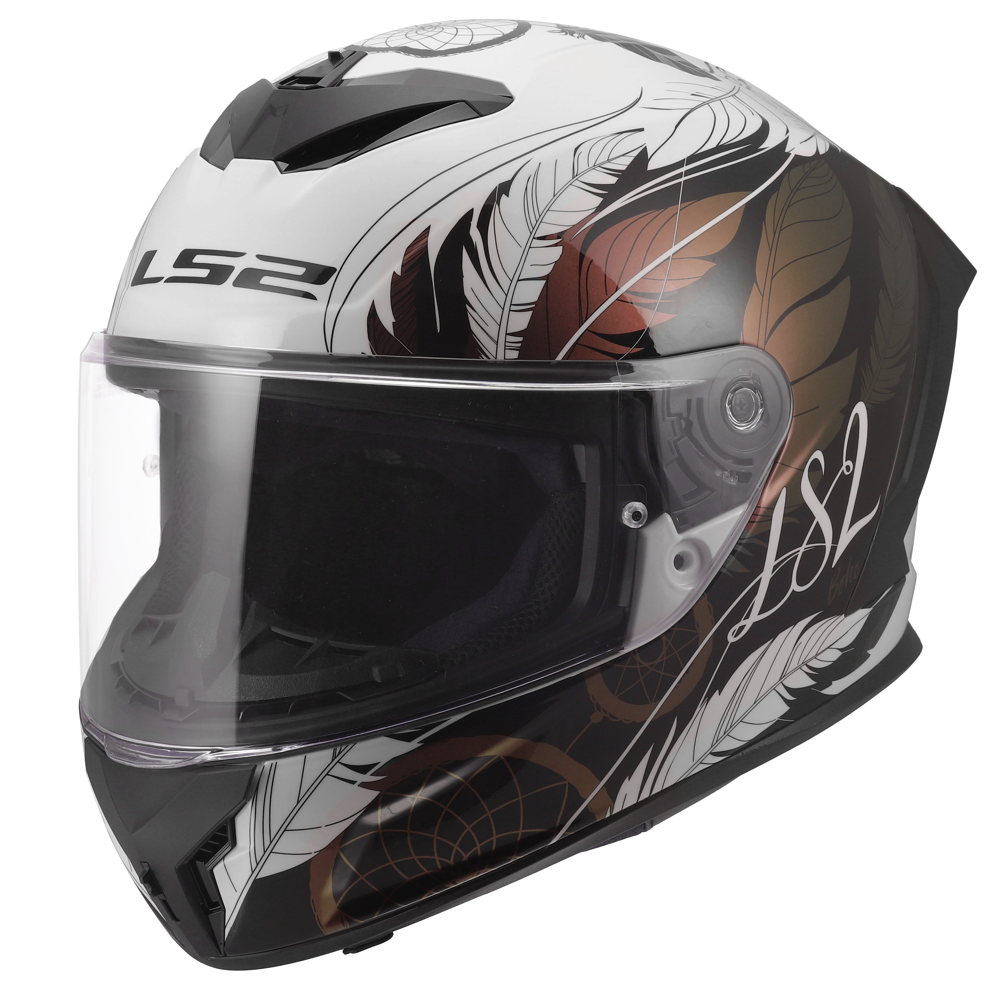 LS2 MC-Hjelm FF820 Rapid III Boho Hvit Svart Rosa 