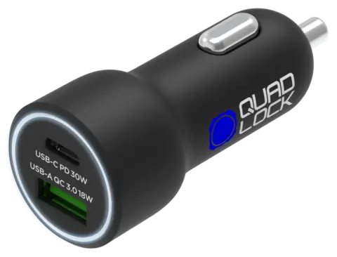QUAD LOCK Dual USB (C+A) Car Charger 48W QUADL 48W DUAL CAR CHARGER