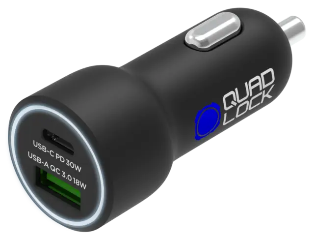 QUAD LOCK Dual USB (C+A) Car Charger 48W QUADL 48W DUAL CAR CHARGER 