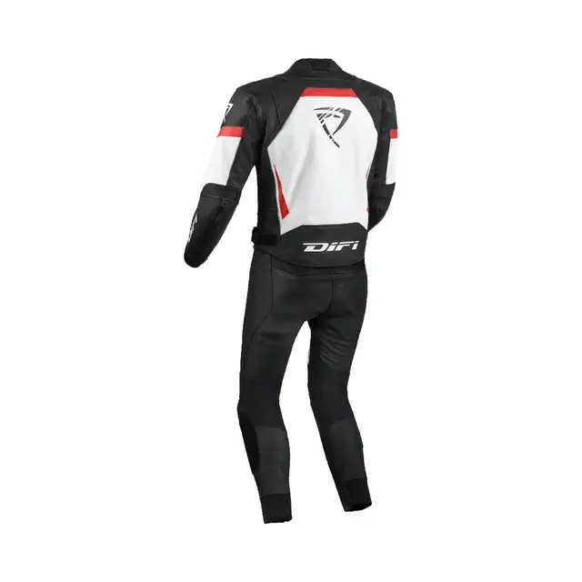 Difi Jerez 2-pcs Skinndress Hvit/Rød 2-pc Racingdress fra Difi 