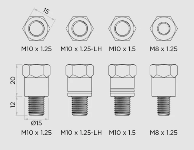 QUAD LOCK Mirror Stem Mount Adapter Kit QUADL MIRROR STEM MOUNT ADAPTER KIT 