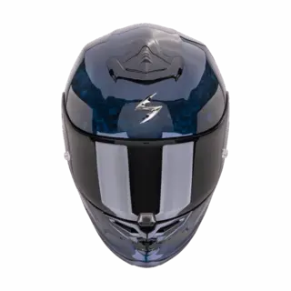 Scorpion EXO-R1 Evo Onyx Carbon Blå Topp Racinghjelm fra Scorpion!