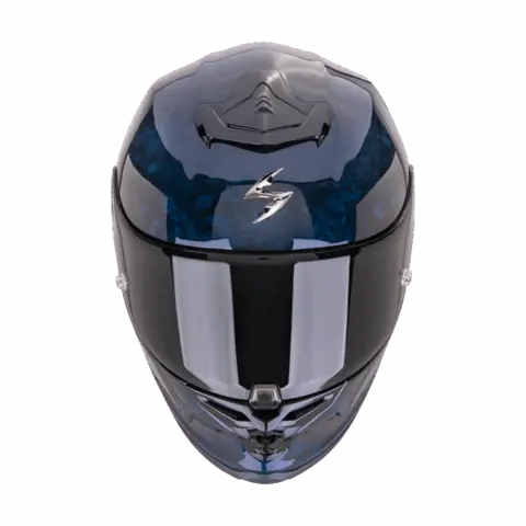 Scorpion EXO-R1 Evo Onyx Carbon Blå Topp Racinghjelm fra Scorpion!