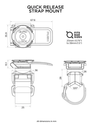 QUAD LOCK Quick Release Strap Mount QUADL QUICK RELEASE STRAP MOUNT