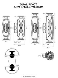 QUAD LOCK 360 Dual Pivot Arm - Small QUADL 360 ARM DUAL PIVOT SMALL