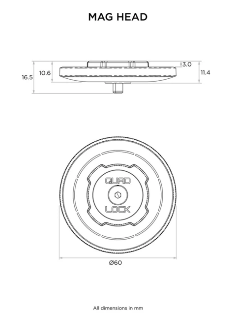 QUAD LOCK MAG Standard Head QUADL MAG STANDARD HEAD 