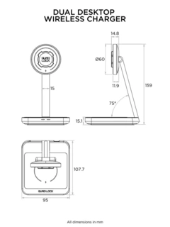 QUAD LOCK MAG Dual Wireless Charger QUADL DUAL DESKTOP WIRELESS CHARGER