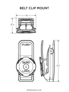 QUAD LOCK Belt/Backpack Clip Mount QUADL BELT / UTILITY CLIP (V3)