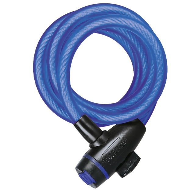 Oxford Cable Lock  1,8m x 12mm Blue Selvopprullende stålkabellås 