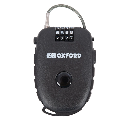 Oxford Retractable Comb.  Lock 75cm Retractable Comb. Cable Lock 75cm Black