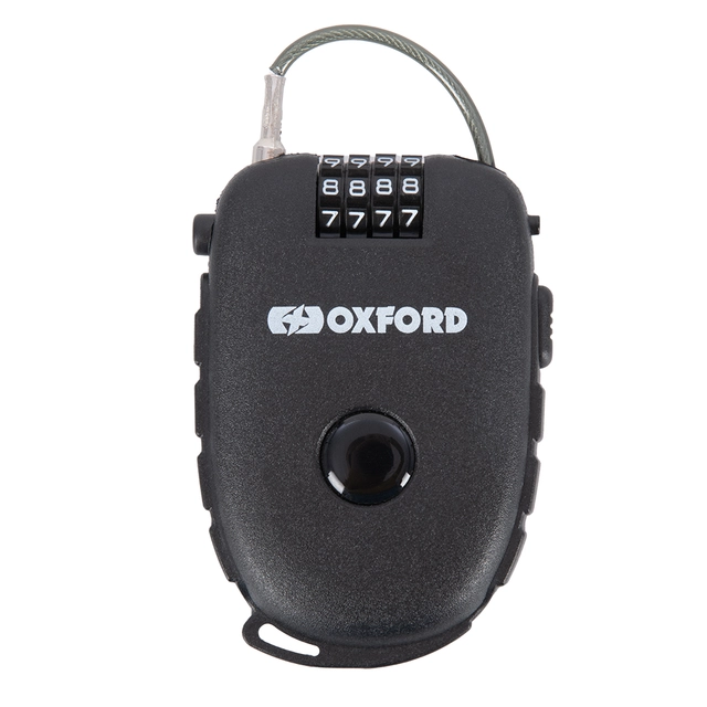 Oxford Retractable Comb.  Lock 75cm Retractable Comb. Cable Lock 75cm Black 