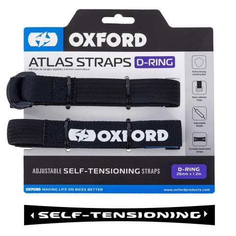 Oxford Atlas D-Ring 26 x 1.2M  (Pair) Atlas D-Ring 26mm x 1.2M Black (Pair)