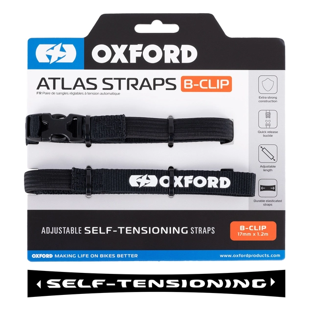 Oxford Atlas B-Clip 17 x 1.2M  (Pair) Atlas B-Clip 17mm x 1.2M Black (Pair) 