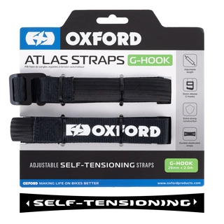 Oxford Atlas G-Hook 26 x 2.0M  (Pair) Atlas G-Hook 26mm x 2.0M Black (Pair)