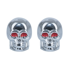 Oxford Skull Valve Caps Silver Kule ventilhetter