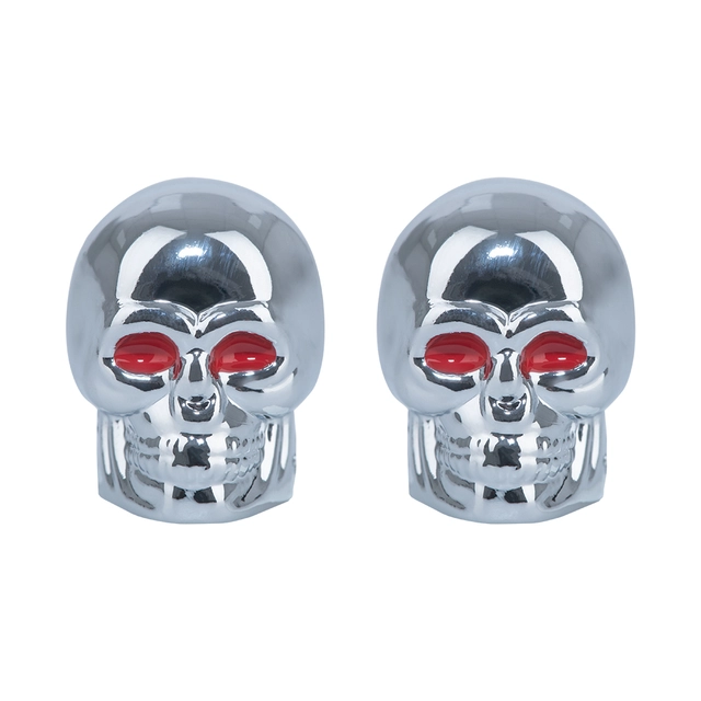 Oxford Skull Valve Caps Silver Kule ventilhetter 