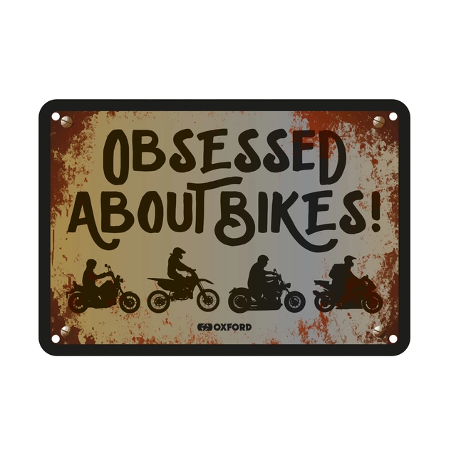 Oxford : Obsessed About Bikers Garage Metal Sign: Obsessed About Bikers 