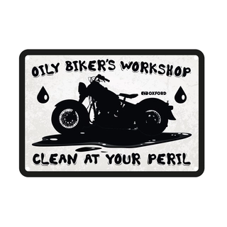 Oxford : Oily Biker's Workshop Garage Metal Sign: Oily Biker's Workshop
