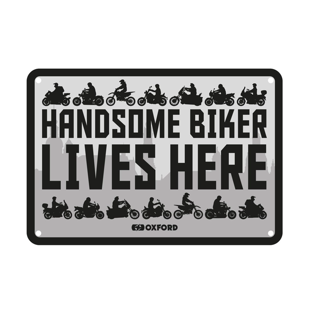 Oxford : Handsome Biker.. Garage Metal Sign: Handsome Biker.. 
