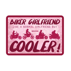 Oxford : Biker Girlfriend.. Garage Metal Sign: Biker Girlfriend..