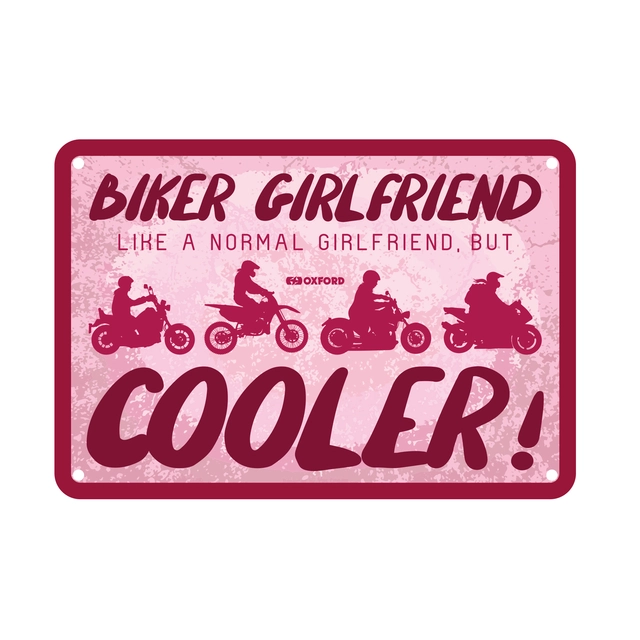 Oxford : Biker Girlfriend.. Garage Metal Sign: Biker Girlfriend.. 