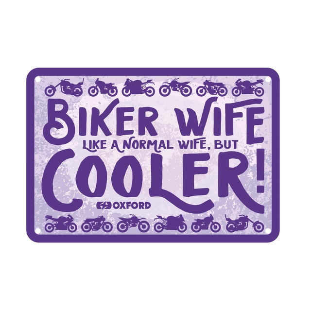 Oxford : Biker Wife Cooler Garage Metal Sign: Biker Wife Cooler 