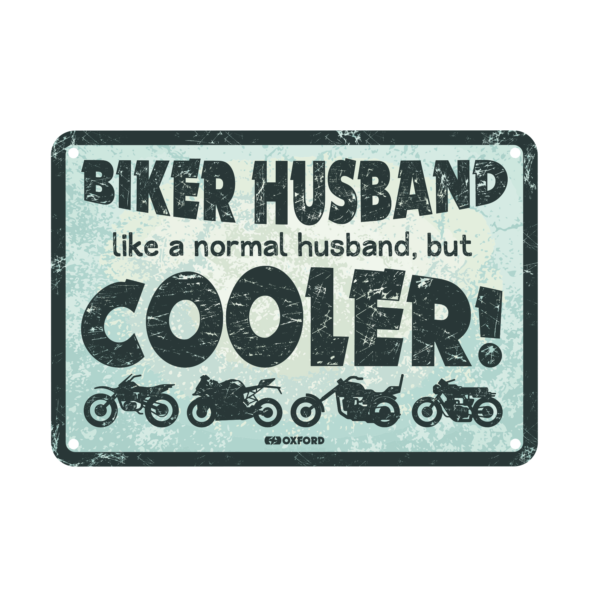 Oxford : Biker Husband Cooler Garage Metal Sign: Biker Husband Cooler