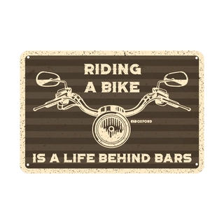 Oxford Garage Metal Sign: RIDING A BIKE Kult garasjeskilt til ditt verksted!
