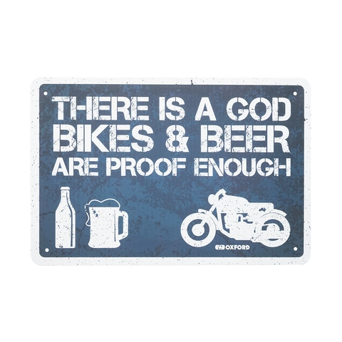 Oxford Garage Metal Sign: THERE IS A GOD Kult garasjeskilt til ditt verksted!
