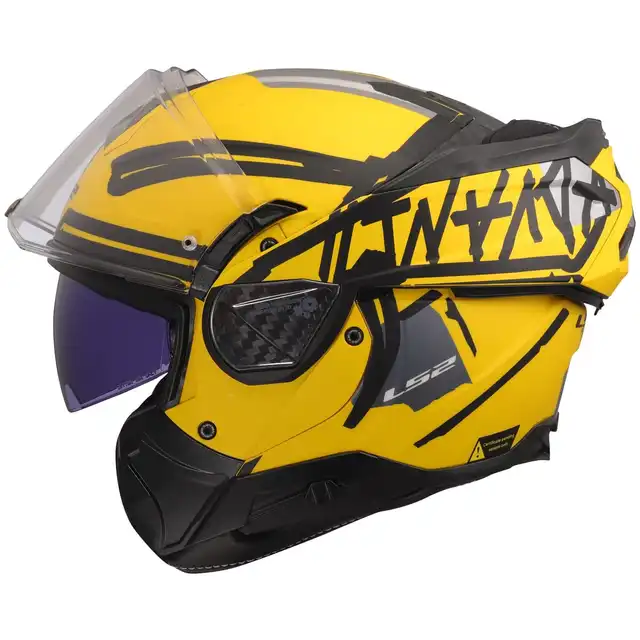 LS2 Åpningshjelm FF910 Advant II Tape Svart/Gul 
