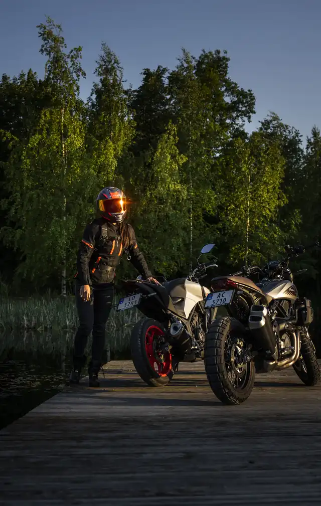 Bullfighter Trixy Dame MC-Jakke Svart/Oransje 